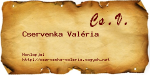 Cservenka Valéria névjegykártya