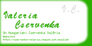 valeria cservenka business card